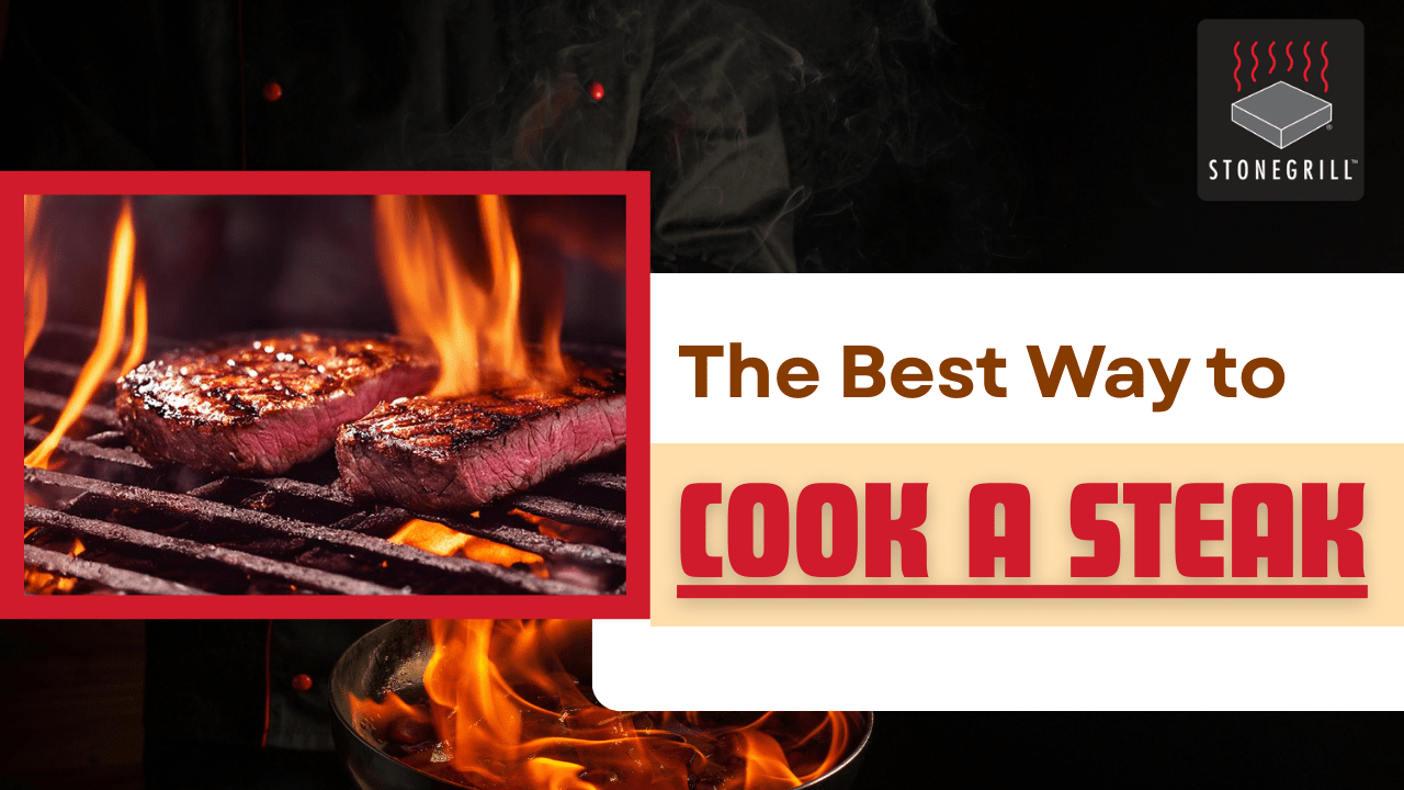 Juicy Steak Cooking On Open Fire Grill With Flames And Sizzling Meat