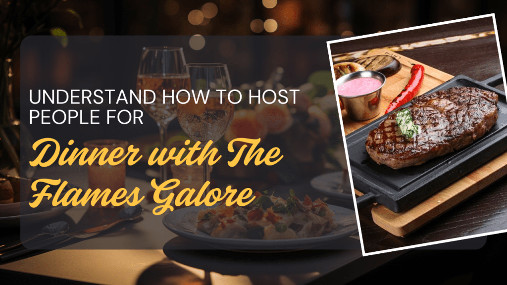 rib eye steak on wooden tray with grilled vegetables on dark background