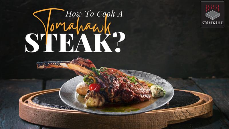 Stonegrill tomahawk steak served with roasted vegetables – guide on how to cook tomahawk steak